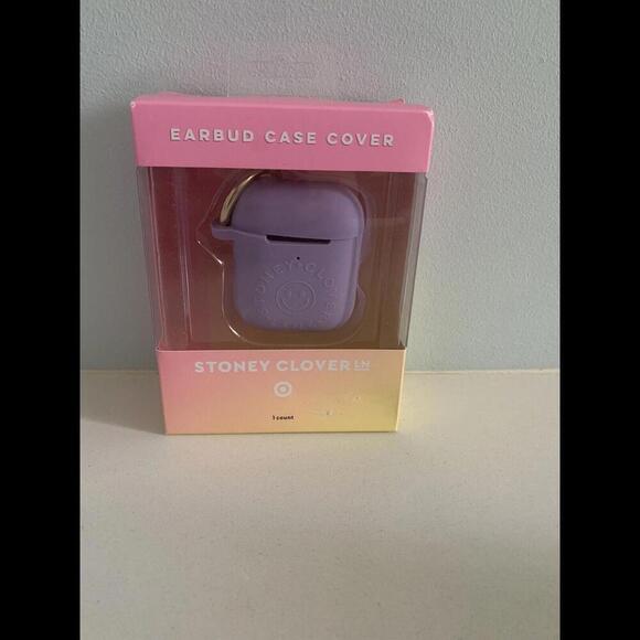 Stoney Clover Lane x Target Purple Smiley Silicone Earbud Airpod Case NIB - Picture 1 of 1